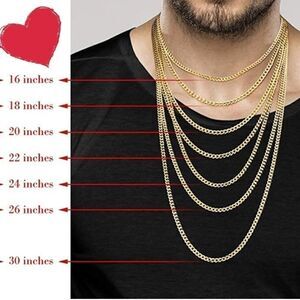 Men’s 18k over 925 Cuban/Curb Chain Necklace